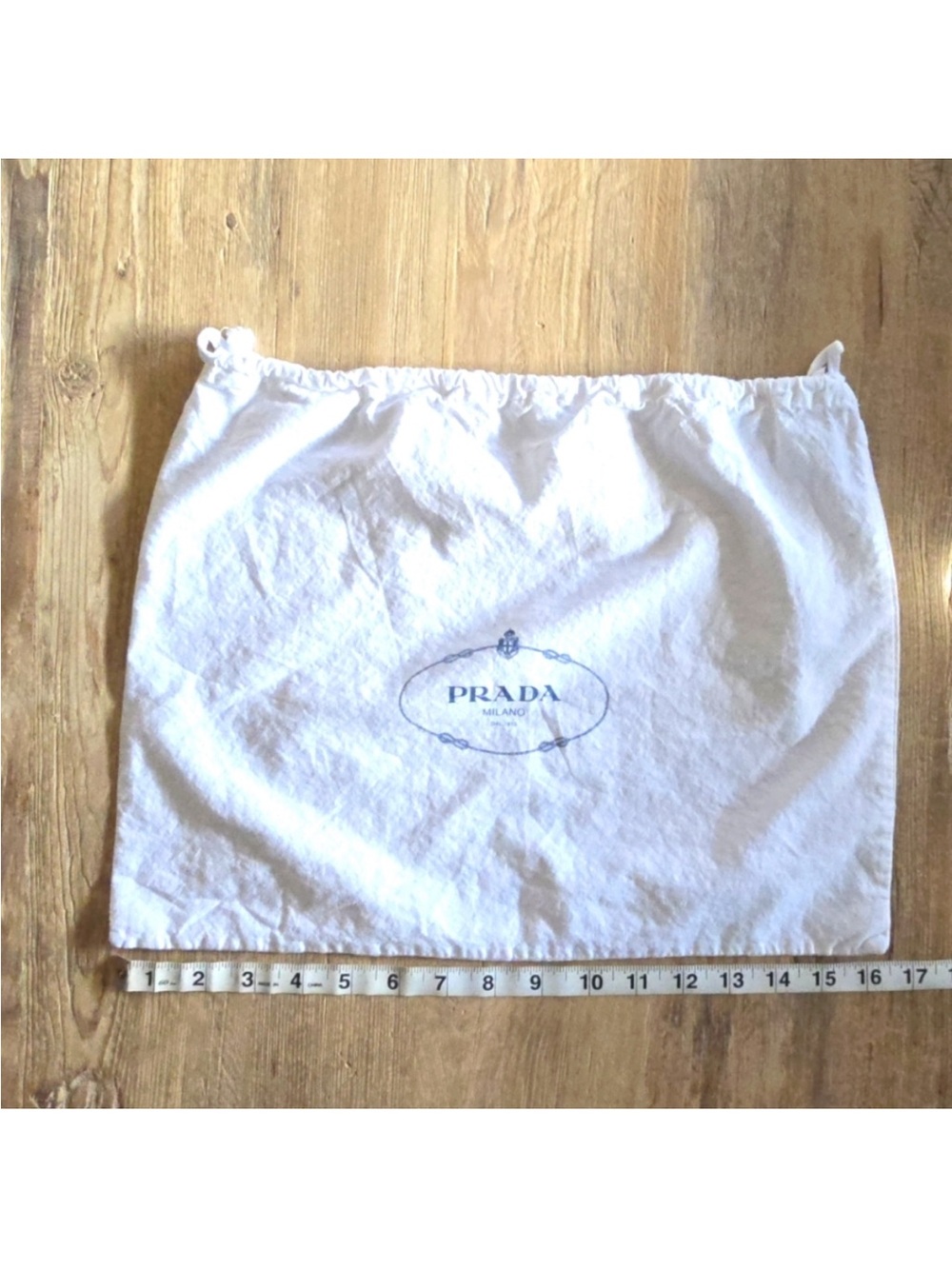 Prada White Cotton Dust Bag - Picture 3 of 4